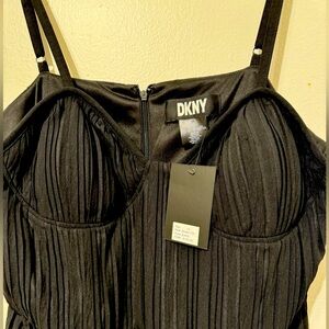 DKNY Black Pleated Dress, Size 14, New With Tags